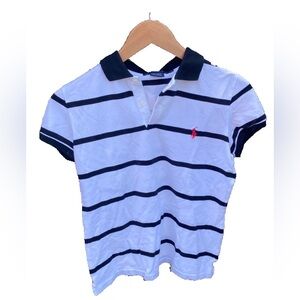Ralph Lauren Sport Vintage Black & White Striped Polo Shirt